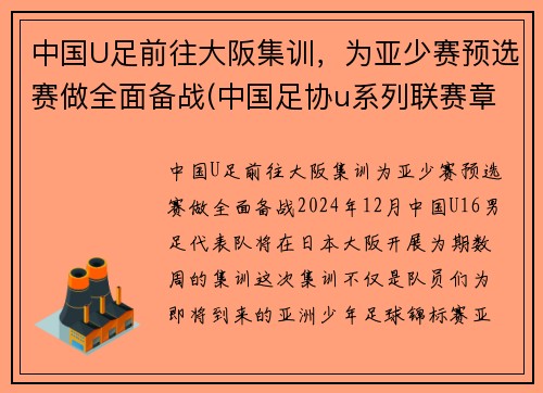 中国U足前往大阪集训，为亚少赛预选赛做全面备战(中国足协u系列联赛章程)